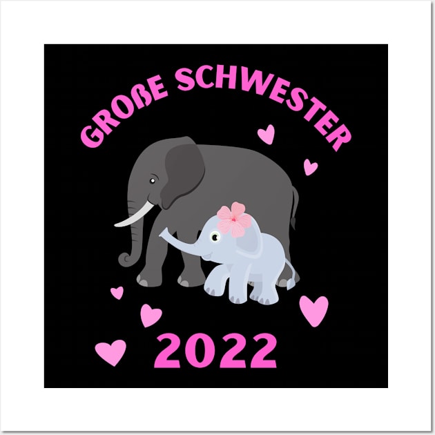 Große Schwester 2022 Geschwister Mädchen Wall Art by Foxxy Merch